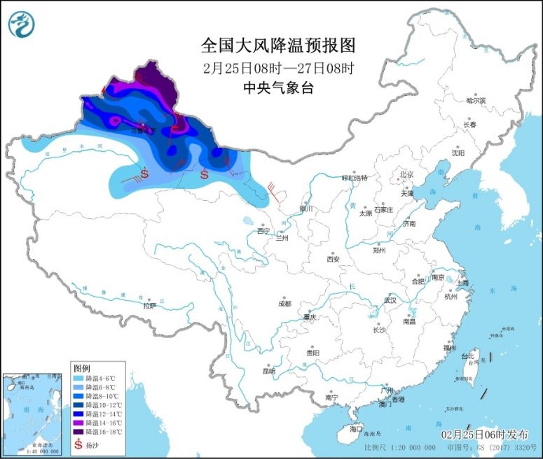 全国雨雪天气(1一7天天气降雨预报图)